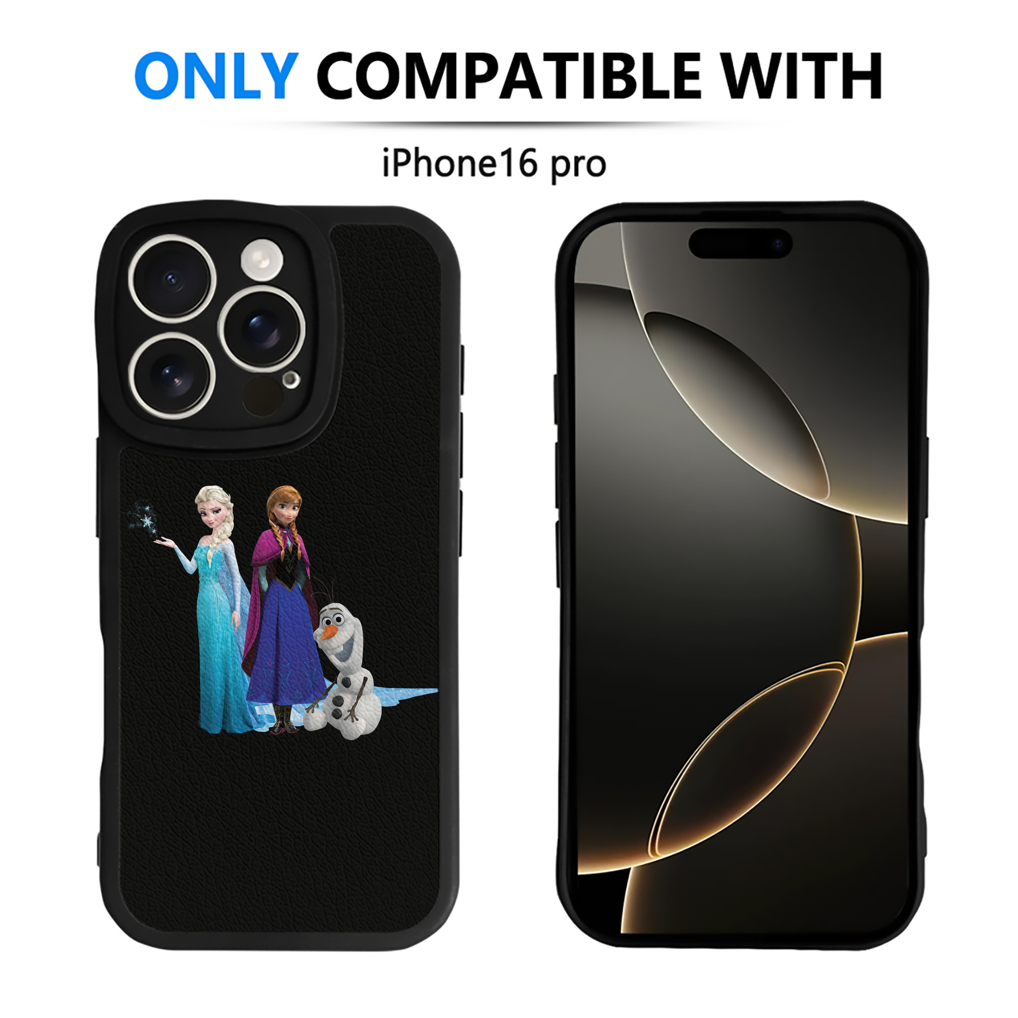 （画像用） アナと雪の女王 アンナ エルサ Frozen Anna Elsa 【iPhone 16シリーズ対応】シリコンスマホケース（レザー調） 材質：シリコン